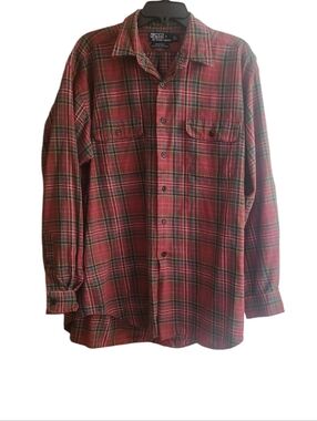 Vintage Polo by Ralph Lauren Red and Green Benford Plaid Flannel Shirt